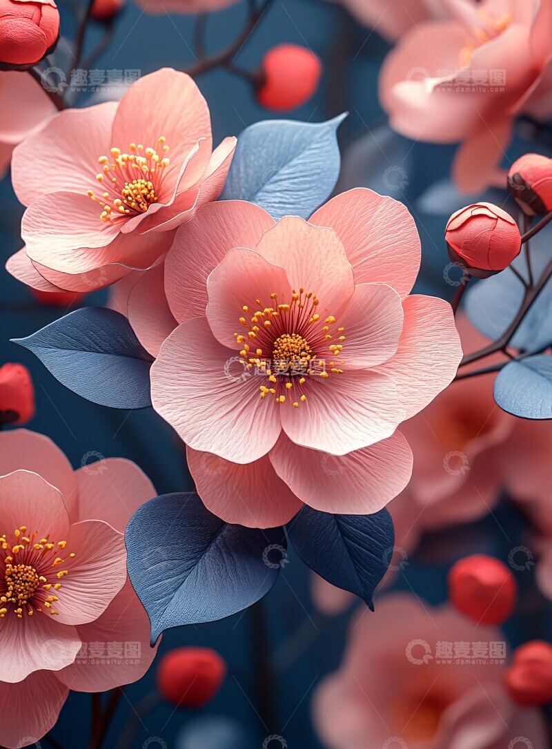 高清大图下载【趣麦麦图】粉色红色花朵壁纸