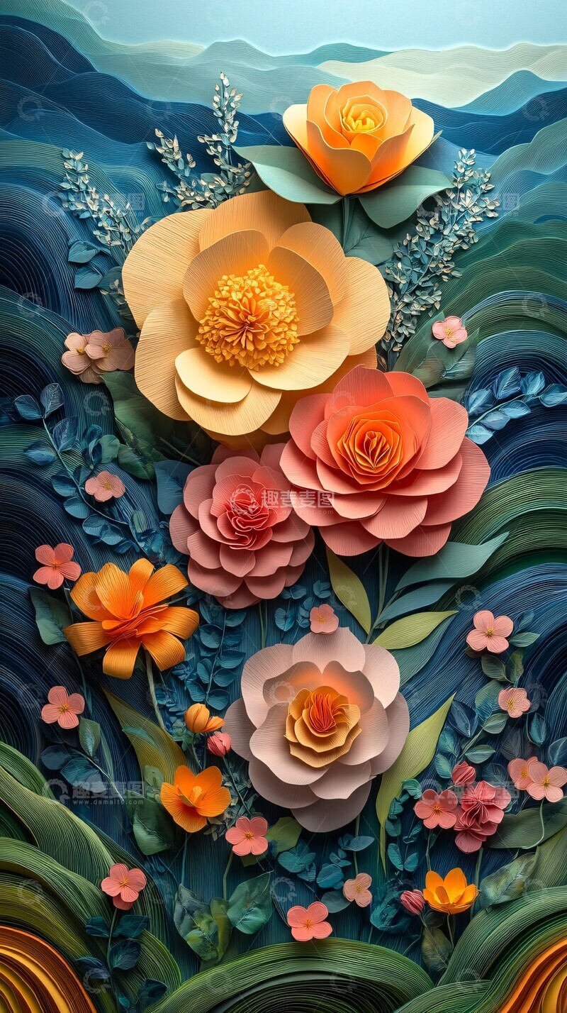 高清大图下载【趣麦麦图】春日花园纸艺3