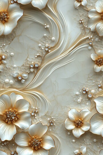 黄色花朵玻璃图案1