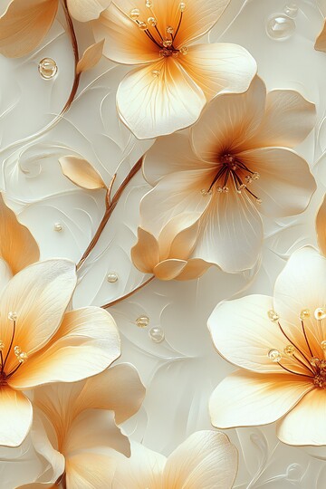 黄色花朵玻璃图案2