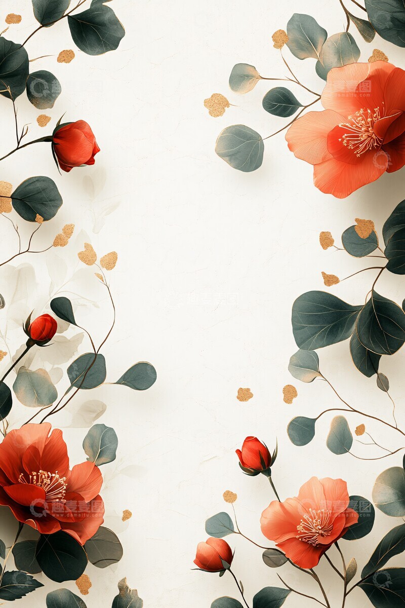 高清大图下载【趣麦麦图】金色花园婚礼请柬1