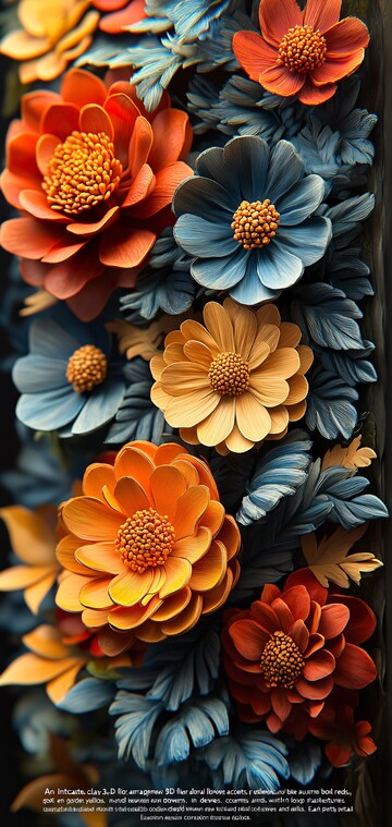 秋色花卉立体雕塑