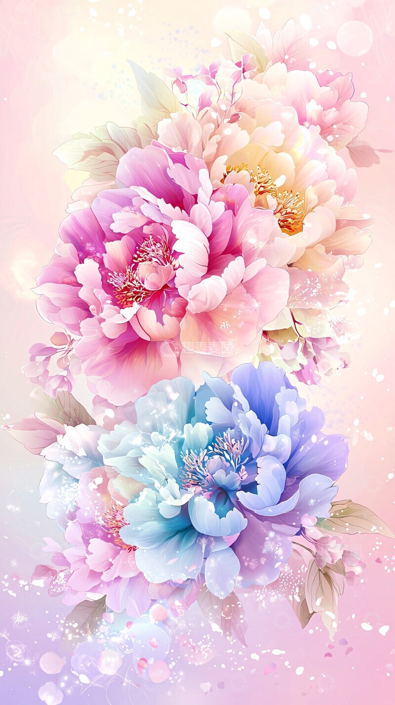 高清大图下载【趣麦麦图】浪漫幸福牡丹花束1