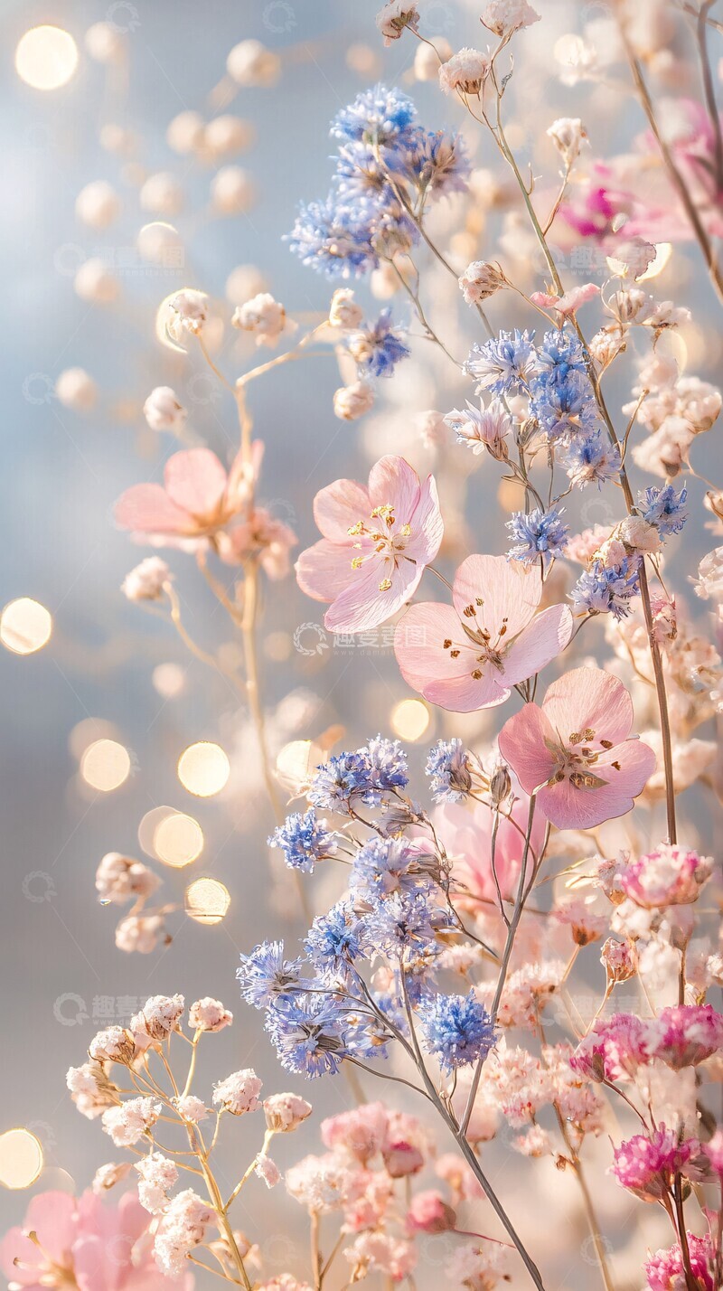 高清大图下载【趣麦麦图】野花金箔层叠设计1