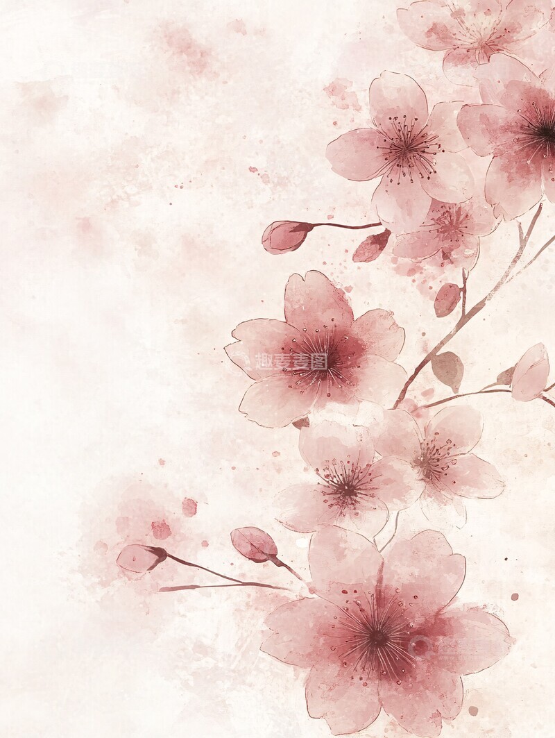 高清大图下载【趣麦麦图】樱花图案重复排列