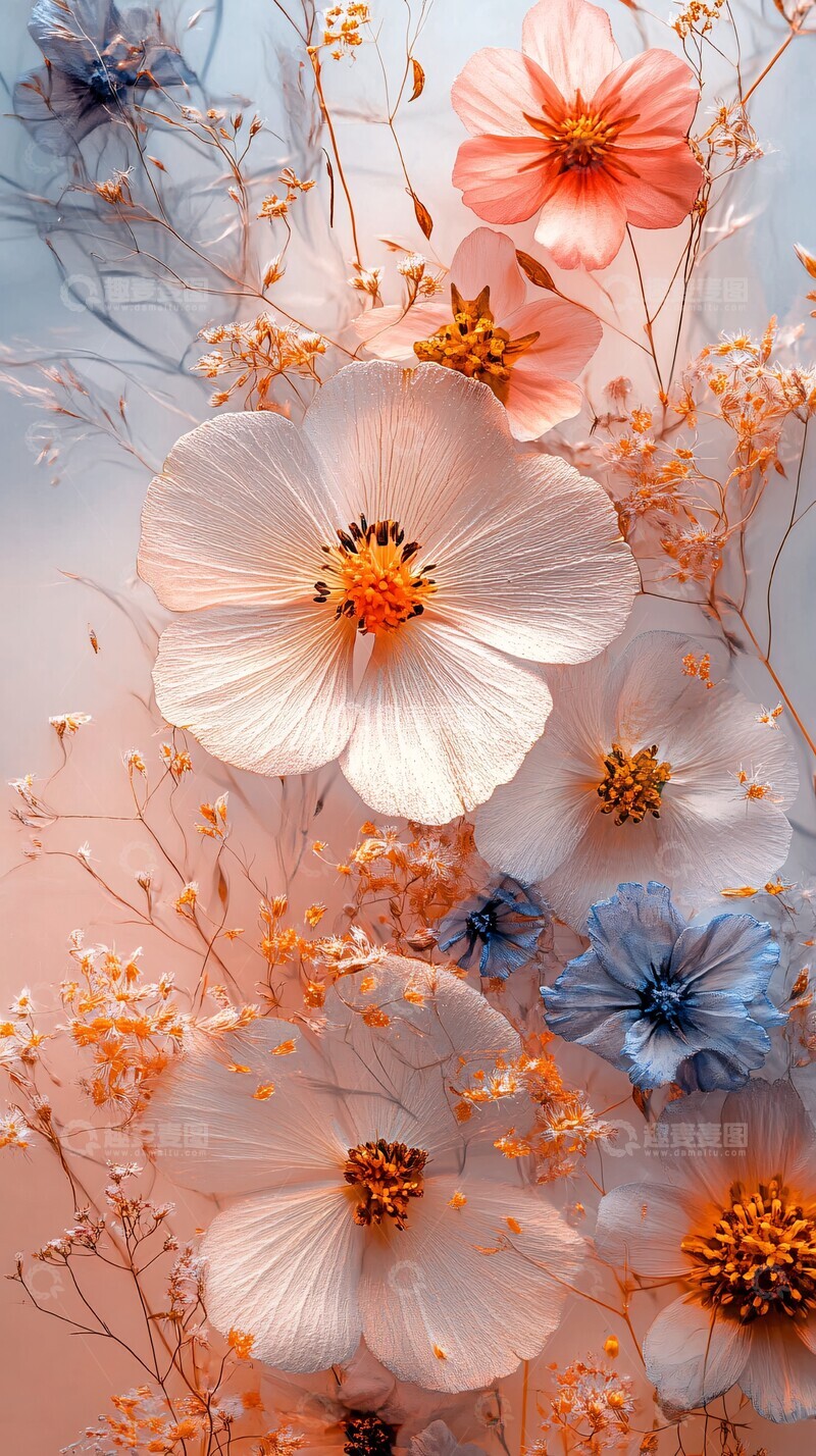 高清大图下载【趣麦麦图】野花金箔层叠设计2