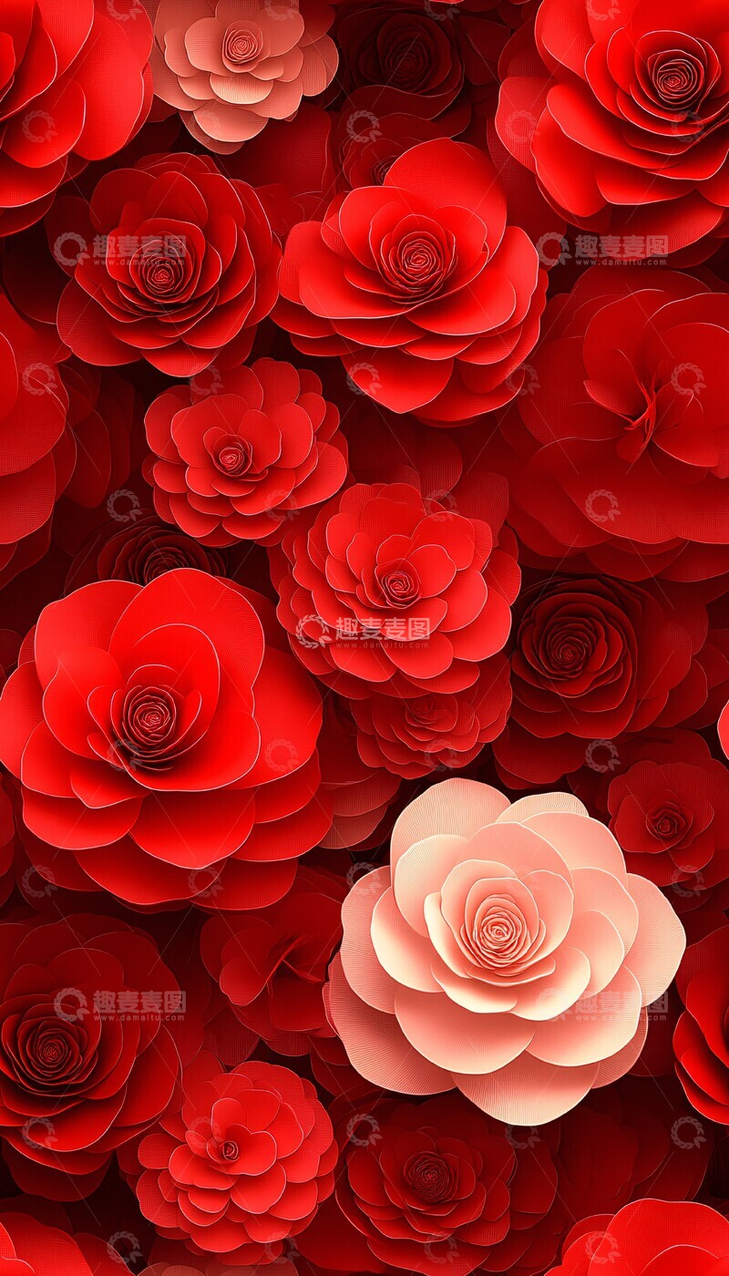 高清大图下载【趣麦麦图】卡梅莉亚花卉图案3