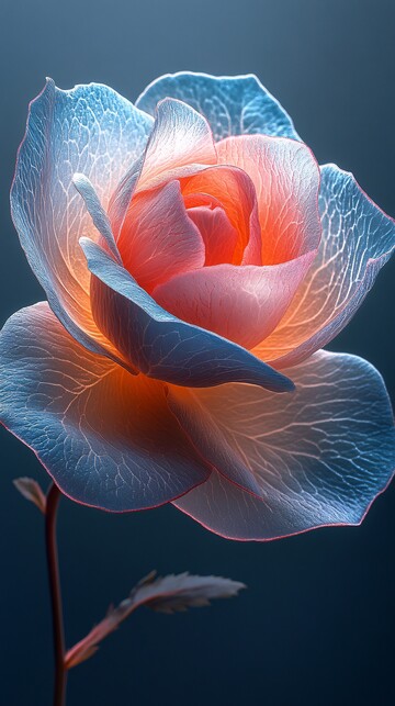 粉蓝玫瑰花瓣特写1