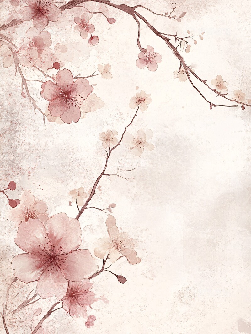 高清大图下载【趣麦麦图】樱花图案重复排列2