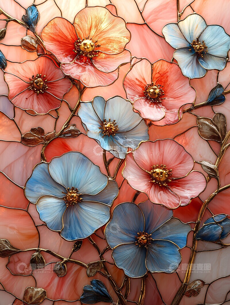 高清大图下载【趣麦麦图】粉色玻璃花饰2