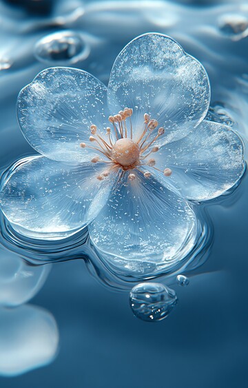 玻璃花浮云水纹