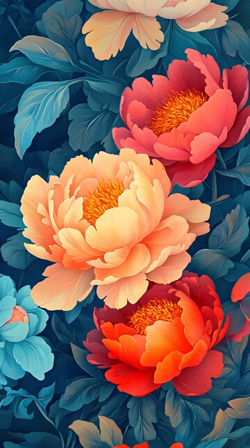 彩绘牡丹花彩绘牡丹花朵2