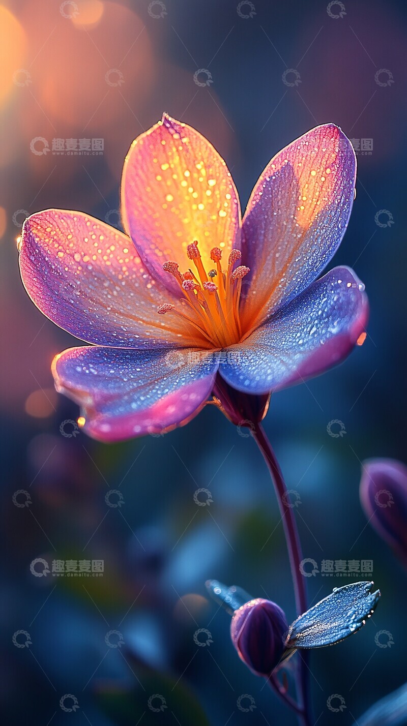 高清大图下载【趣麦麦图】黄紫渐变花瓣特写2