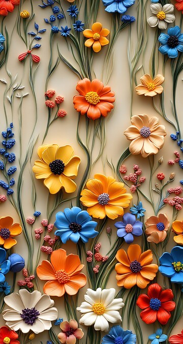 野花塑料画野花塑料花朵