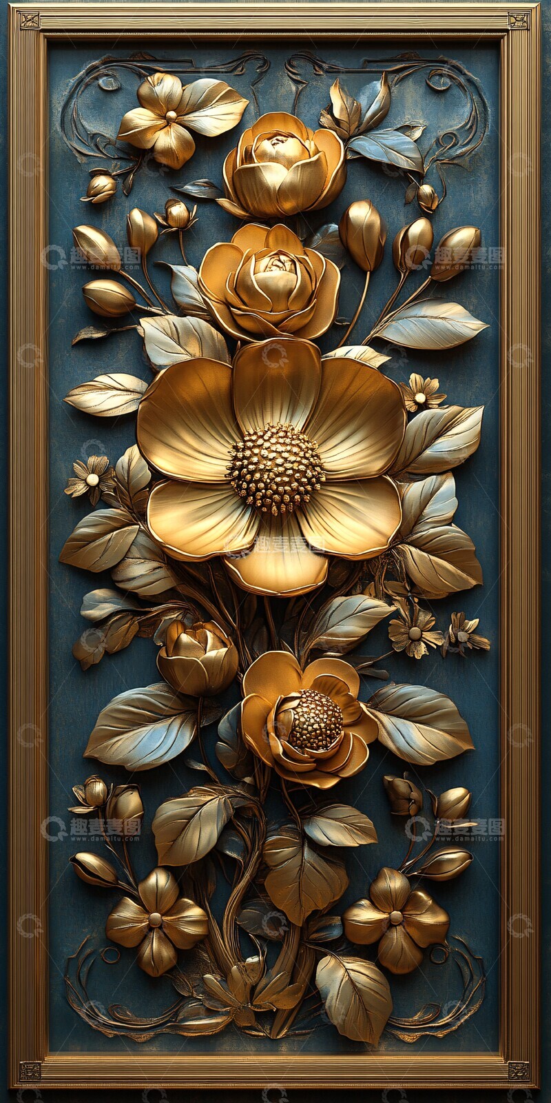 高清大图下载【趣麦麦图】金色花卉婚礼中心2