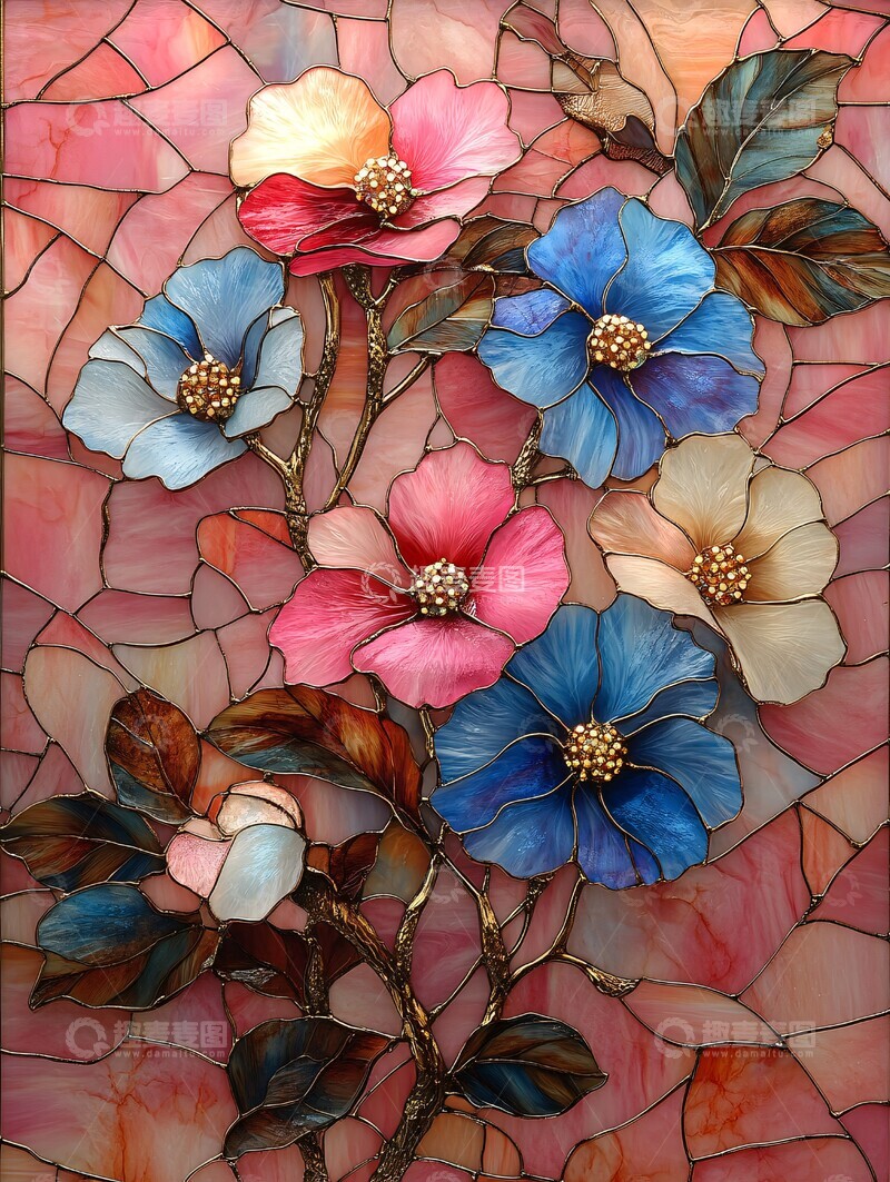 高清大图下载【趣麦麦图】粉色玻璃花饰3