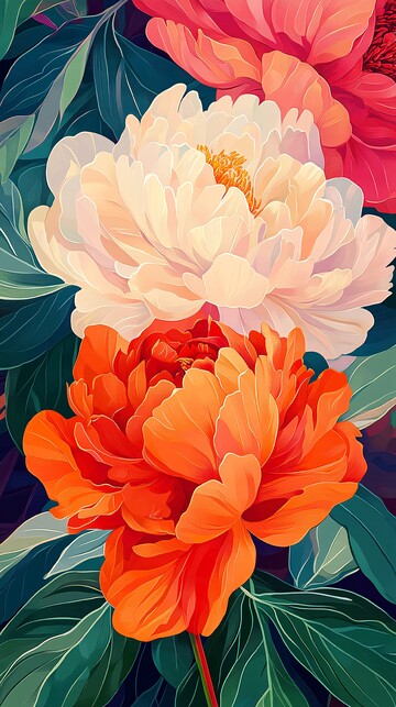 彩绘牡丹花彩绘牡丹花朵