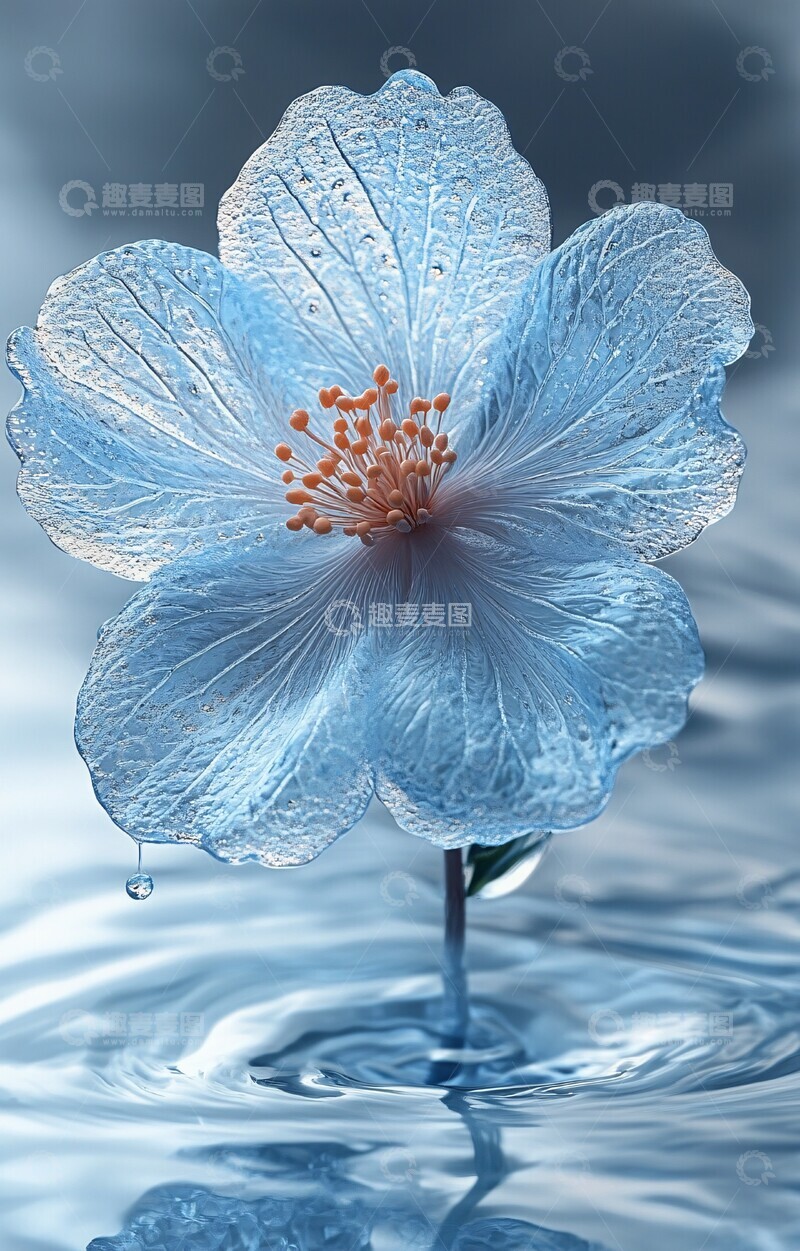 高清大图下载【趣麦麦图】玻璃花浮云水纹2