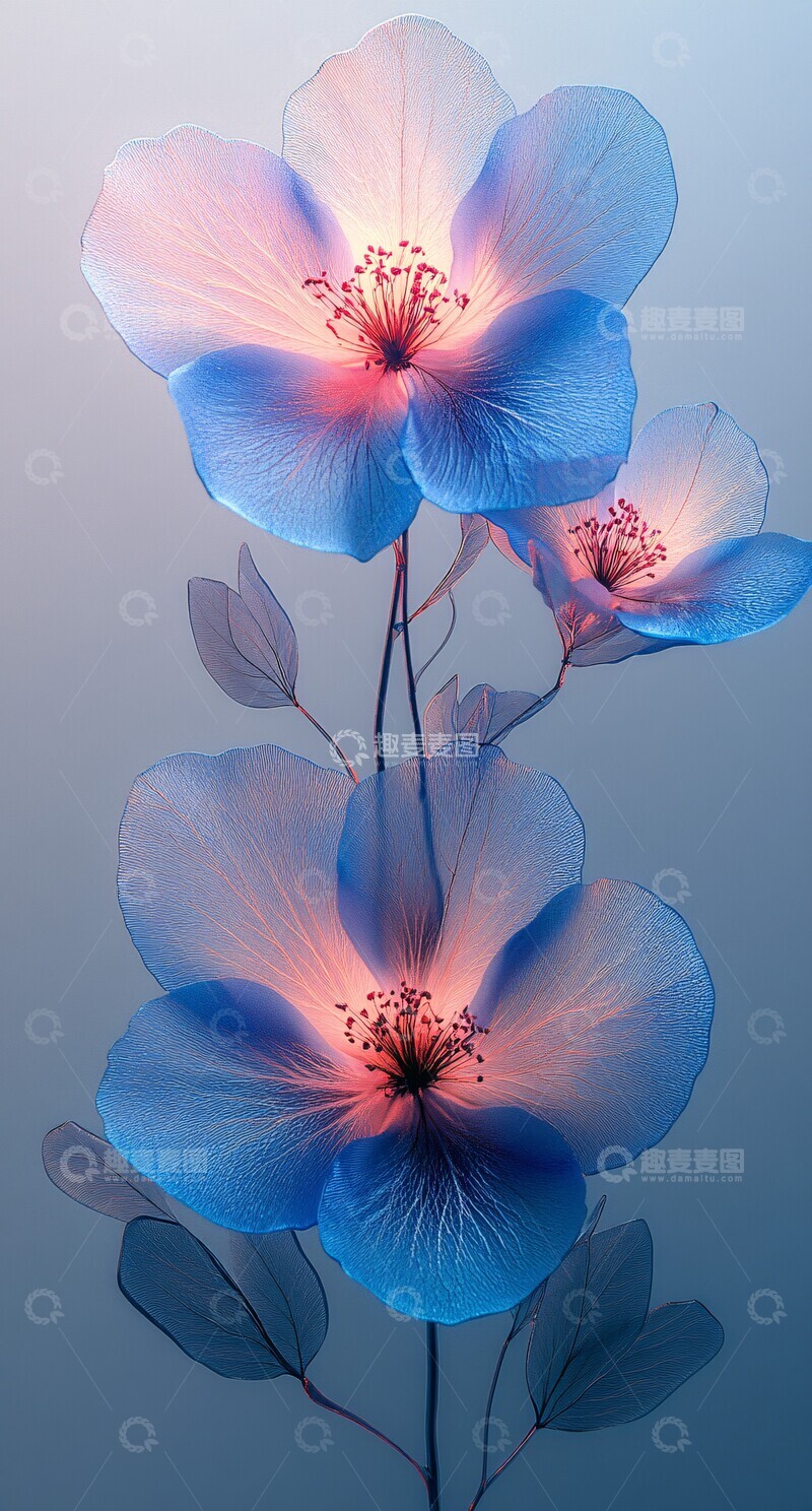 高清大图下载【趣麦麦图】蓝色紫色花朵特写1