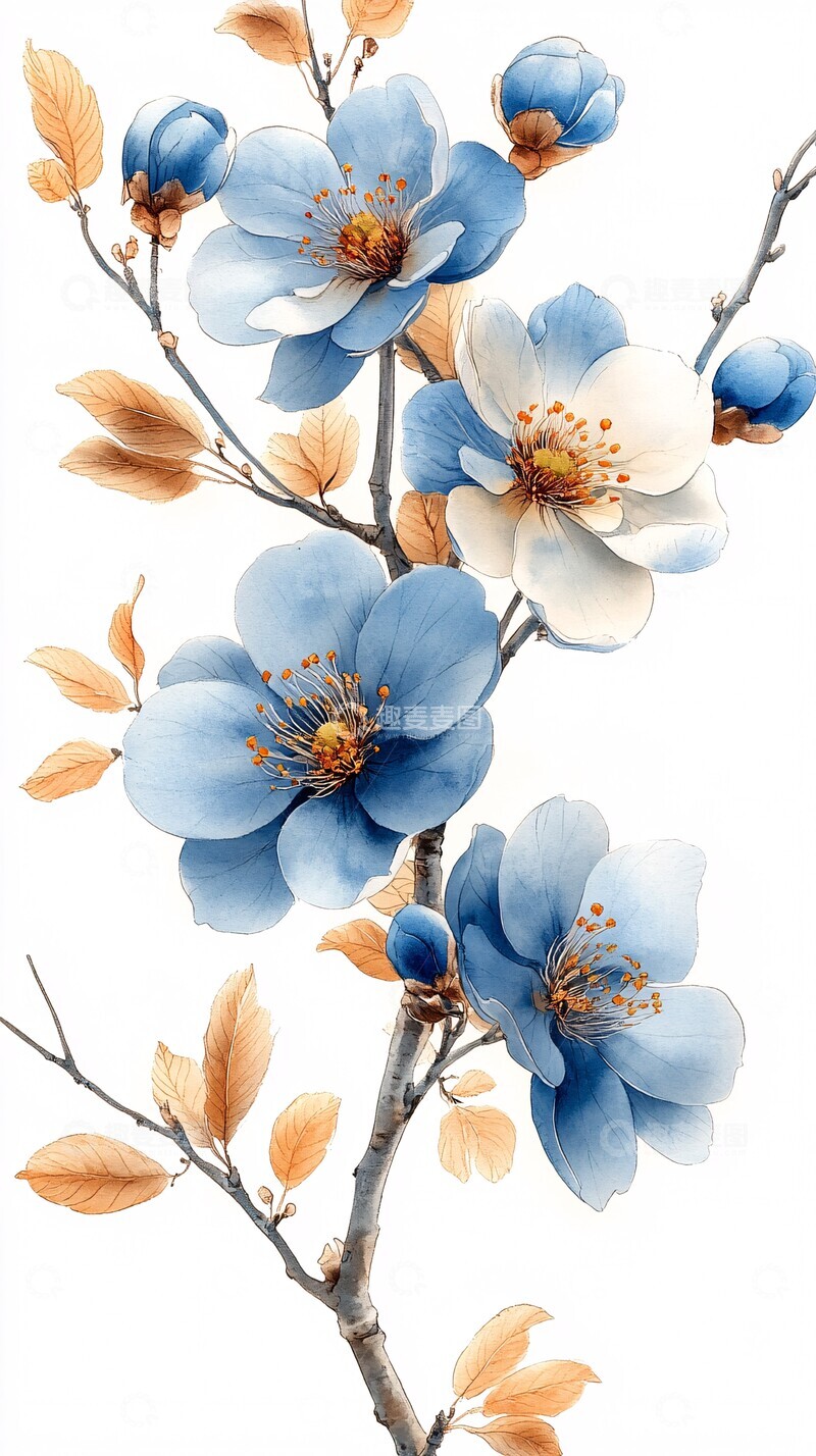 高清大图下载【趣麦麦图】樱花绽放樱花花朵金色3