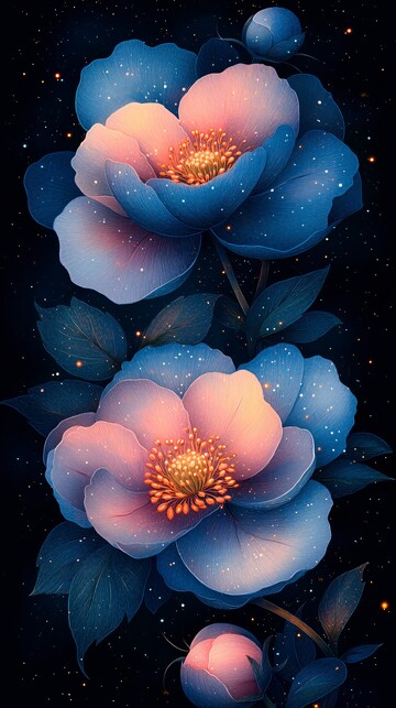 深蓝牡丹花束
