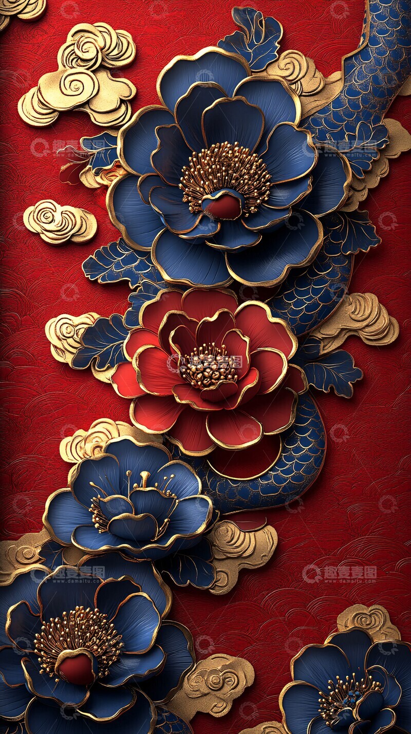 高清大图下载【趣麦麦图】红色蛇年红包1