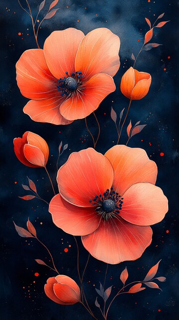 春花水彩画春花水彩图案3