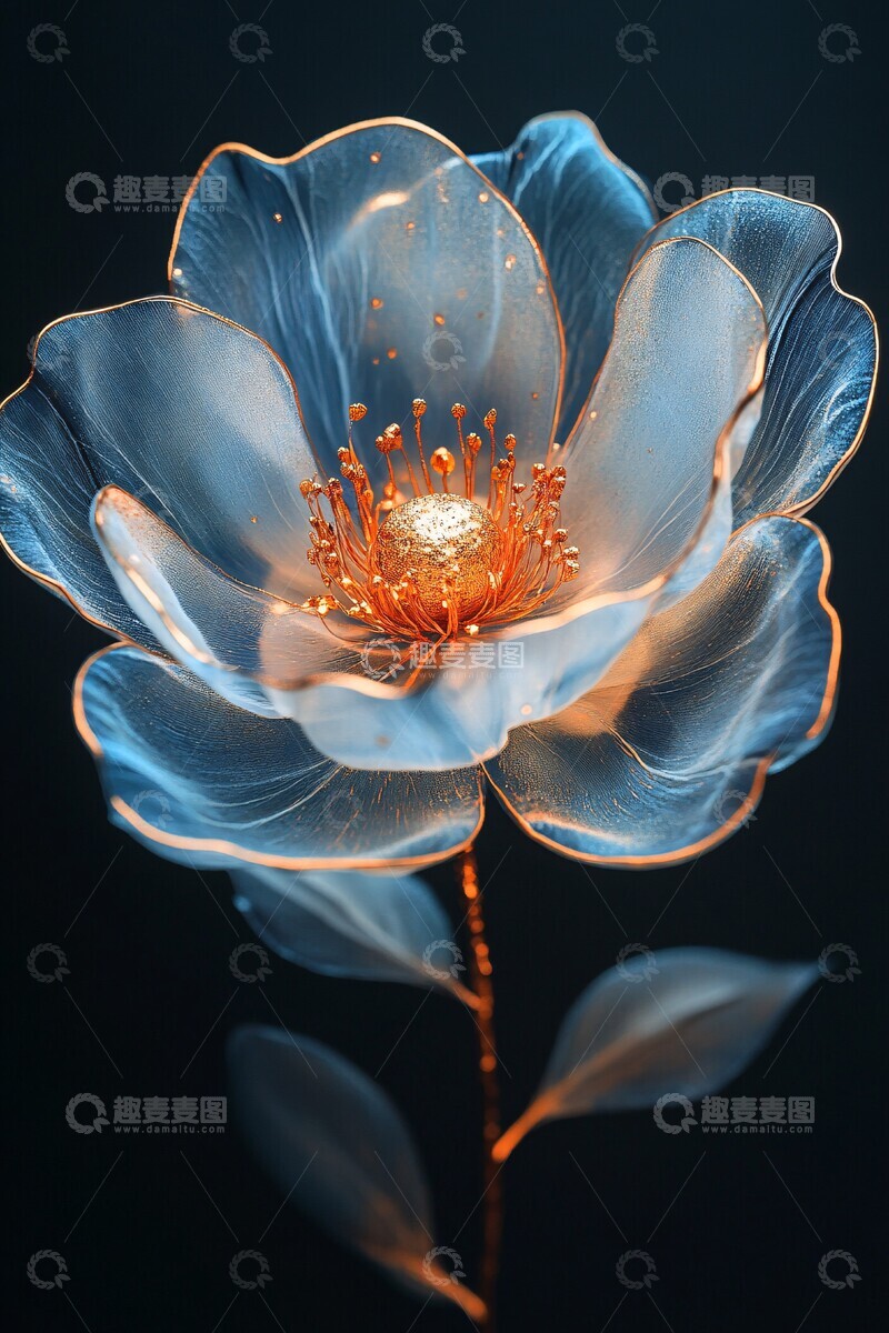 高清大图下载【趣麦麦图】花影墨韵抽象酒精色彩