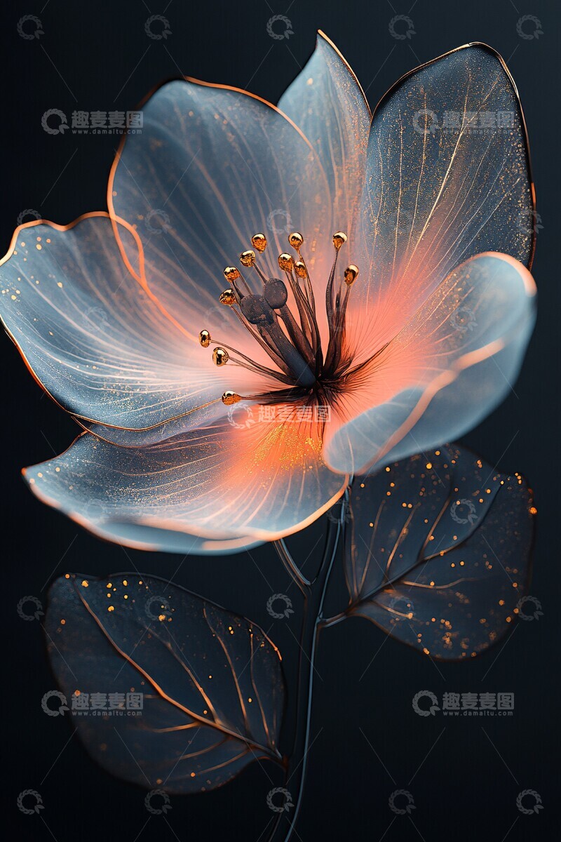 高清大图下载【趣麦麦图】花影墨韵抽象酒精色彩2