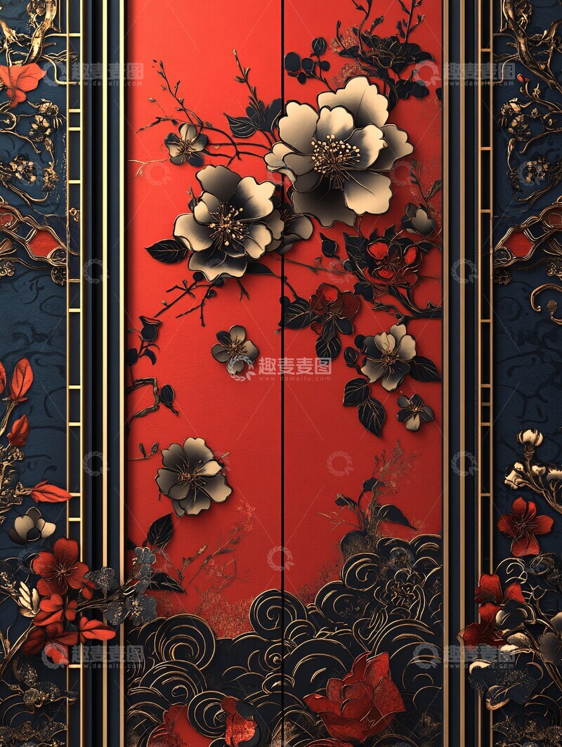 高清大图下载【趣麦麦图】中式边框设计