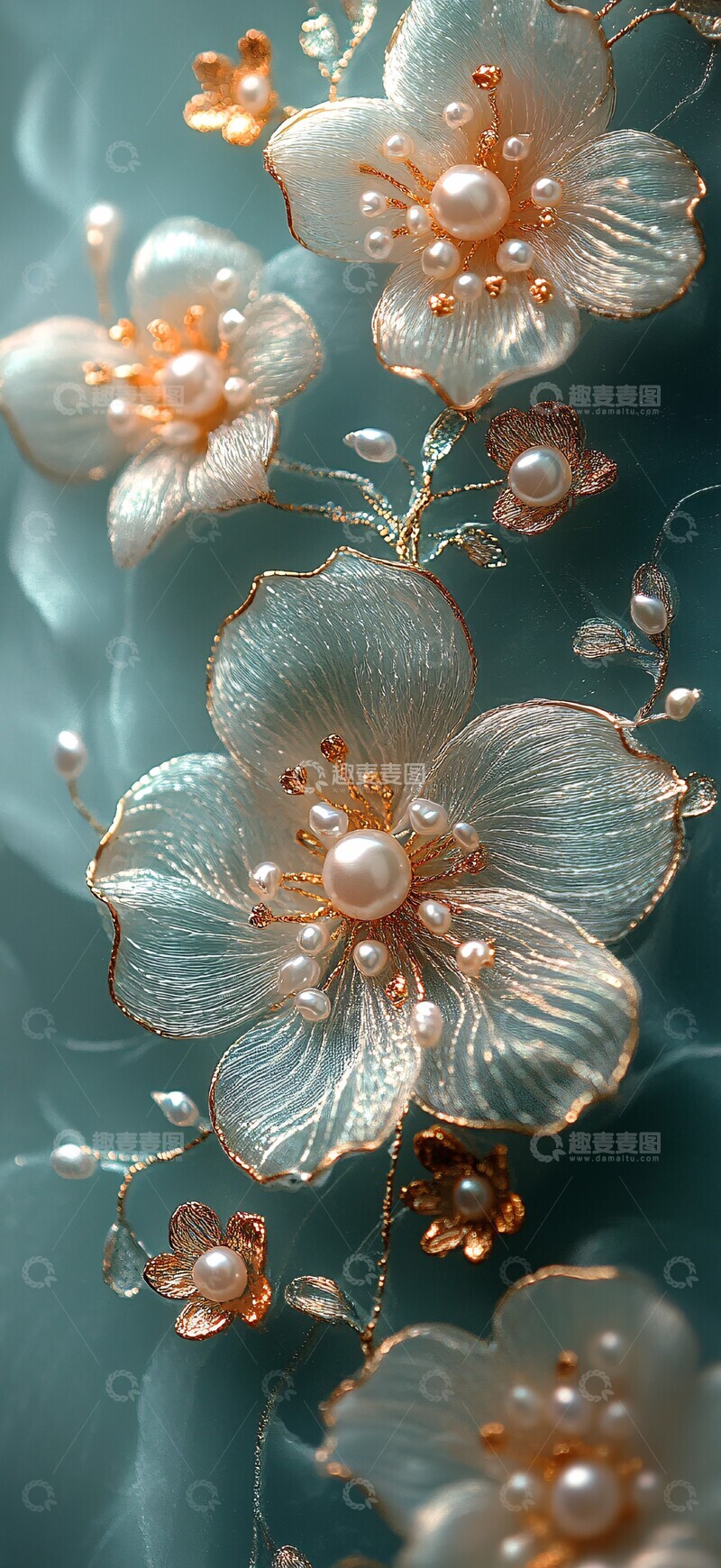 高清大图下载【趣麦麦图】珍珠绣线花纹屏2