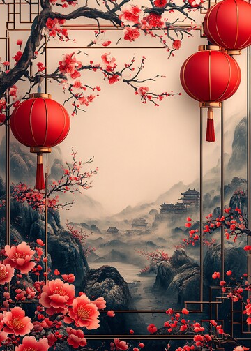 兔年扑克牌框设计1