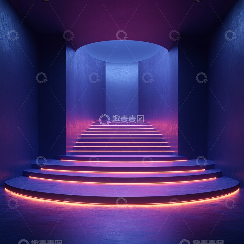 高清大图下载【趣麦麦图】蓝紫色调讲台