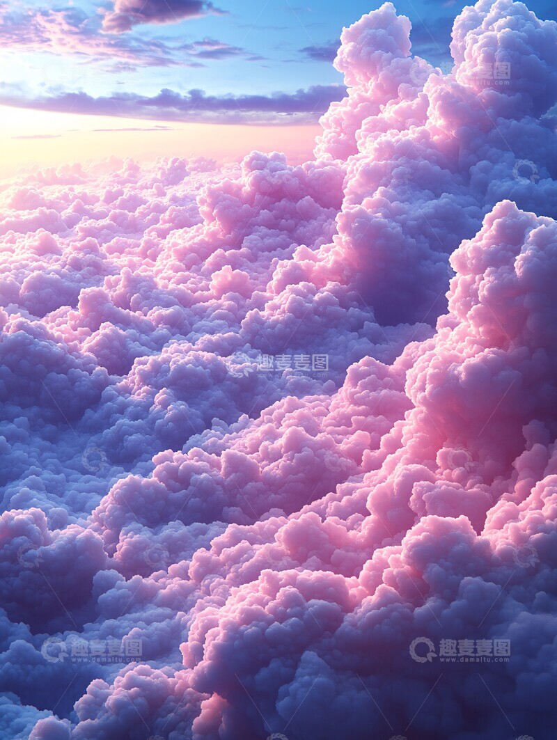 高清大图下载【趣麦麦图】粉色天空云彩边缘
