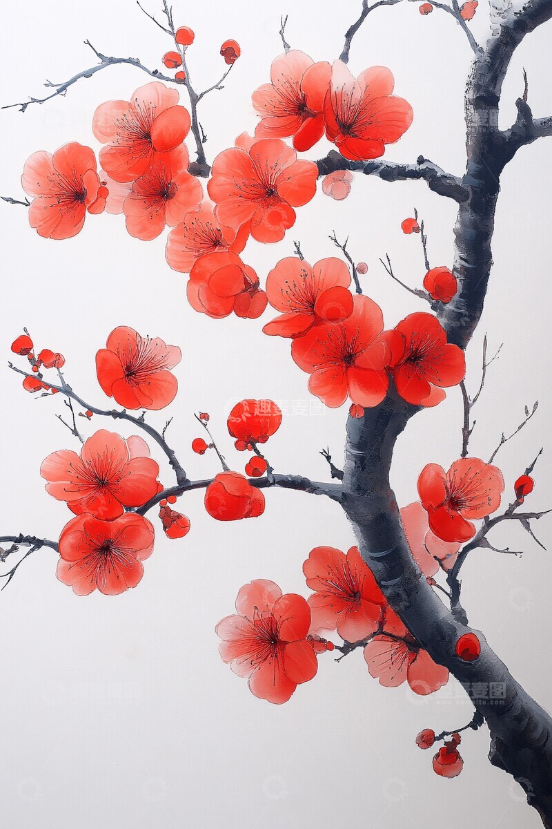 高清大图下载【趣麦麦图】桂花墨绘祥云图