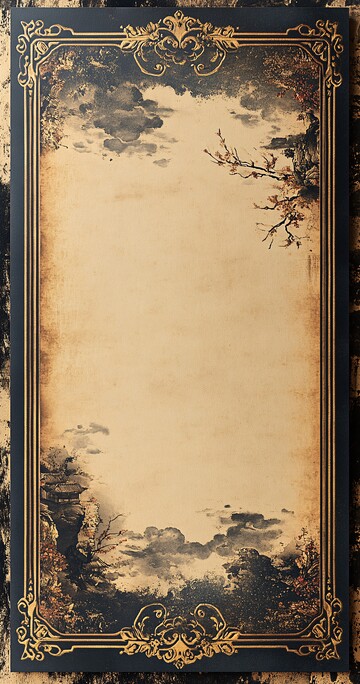 云纹金边空白页