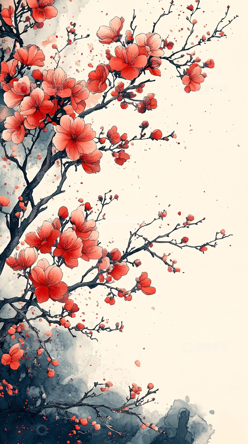 高清大图下载【趣麦麦图】中式花卉边框设计1