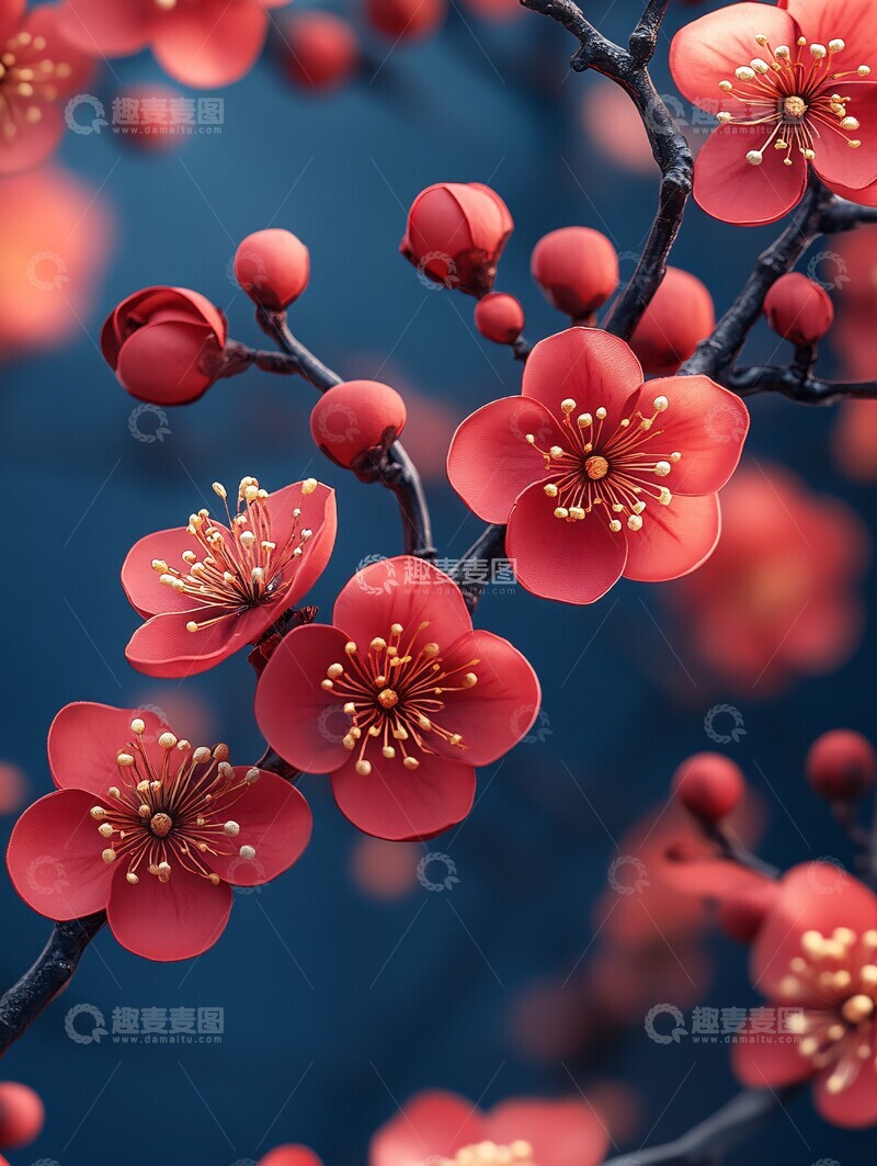 高清大图下载【趣麦麦图】新春花卉背景图2