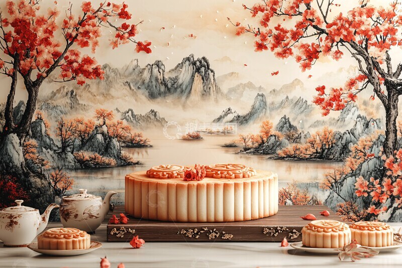 高清大图下载【趣麦麦图】中秋月饼与兔1