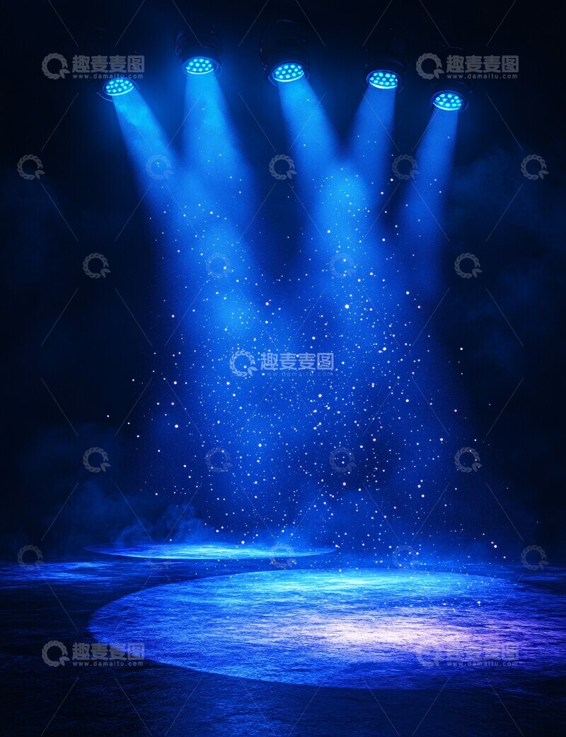高清大图下载【趣麦麦图】蓝色舞台灯光效果