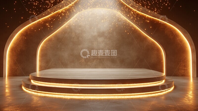 高清大图下载【趣麦麦图】金色线条舞台装饰