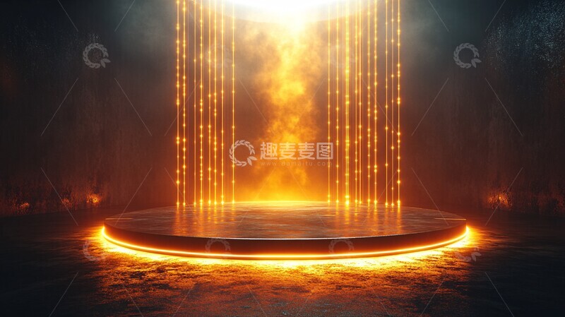 高清大图下载【趣麦麦图】黄金圆形舞台1