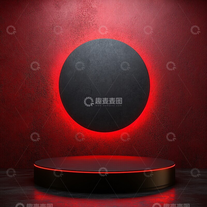 高清大图下载【趣麦麦图】黑色简约展示台1