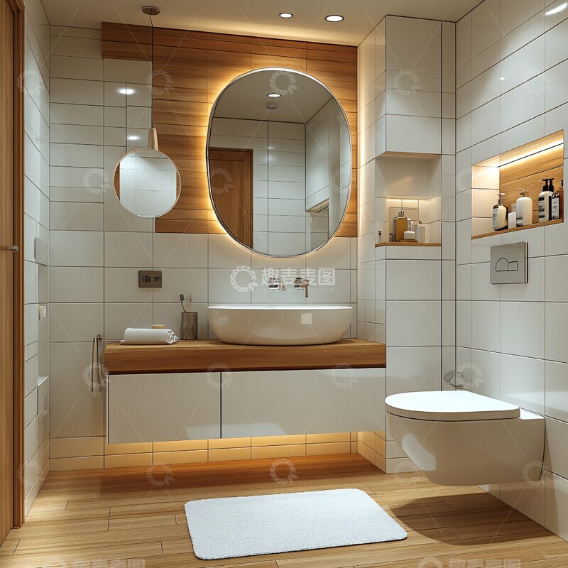 高清大图下载【趣麦麦图】镜子贴墙角镜子墙角浴室2