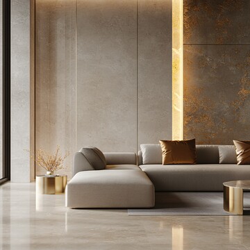 浅米白金色墙面3