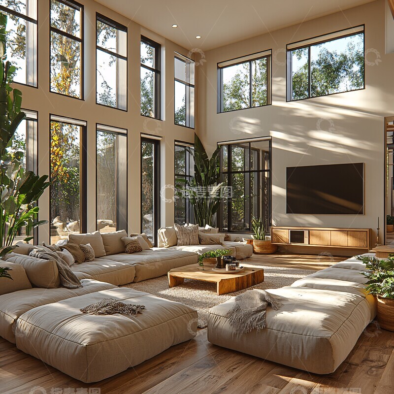 高清大图下载【趣麦麦图】现代客厅布局设计