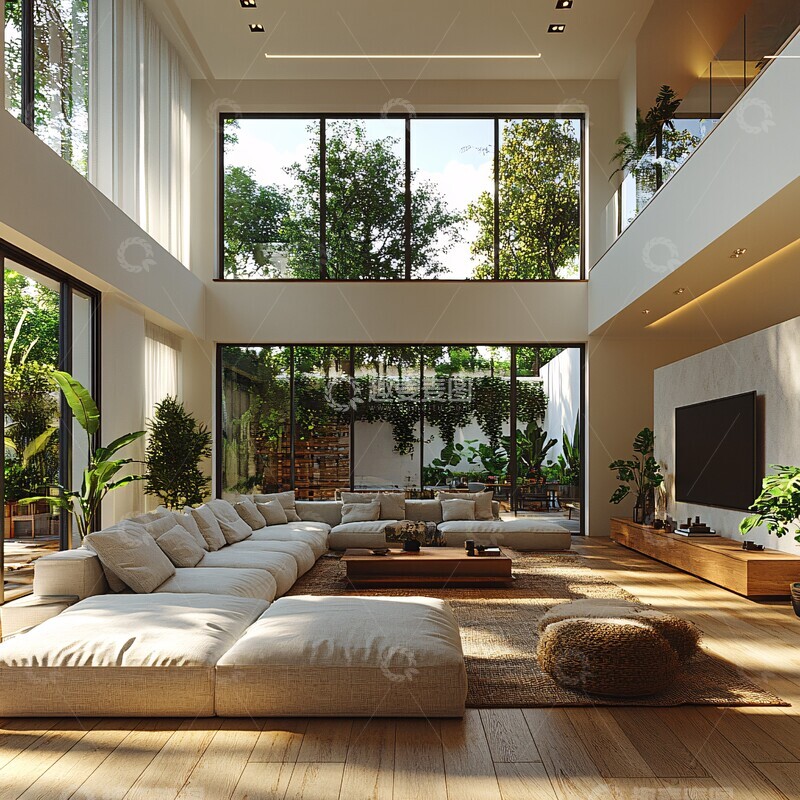 高清大图下载【趣麦麦图】现代客厅布局设计2