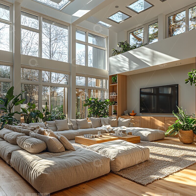 高清大图下载【趣麦麦图】现代客厅布局设计3