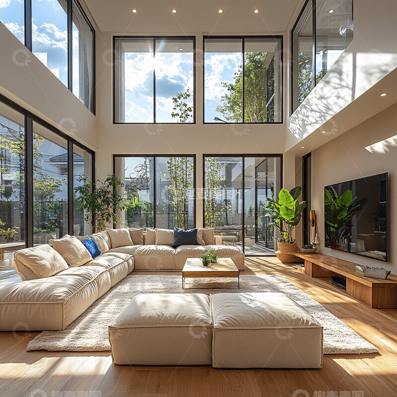 高清大图下载【趣麦麦图】现代客厅布局设计1