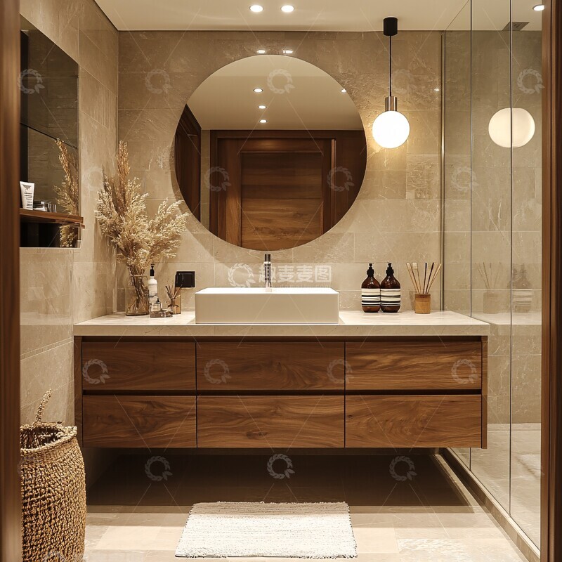 高清大图下载【趣麦麦图】镜子贴墙角镜子墙角浴室1